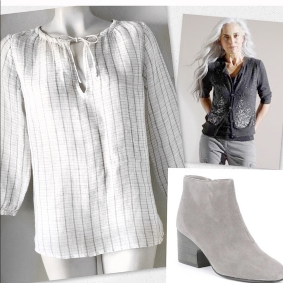 Eileen Fisher Window Pane Linen Top - Summer SALE! - Picture 6 of 6